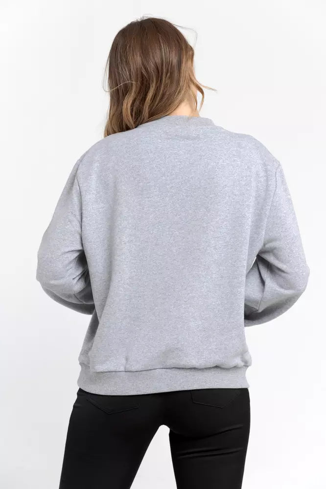 Oversized Round-neck Cotton Blend Sweatshirt