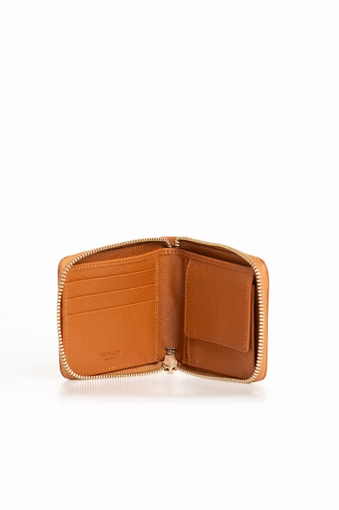 Elegant Beige Leather Medium Wallet