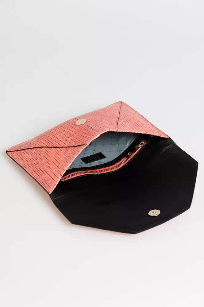 Elegant Perforated Leather Envelope Clutch