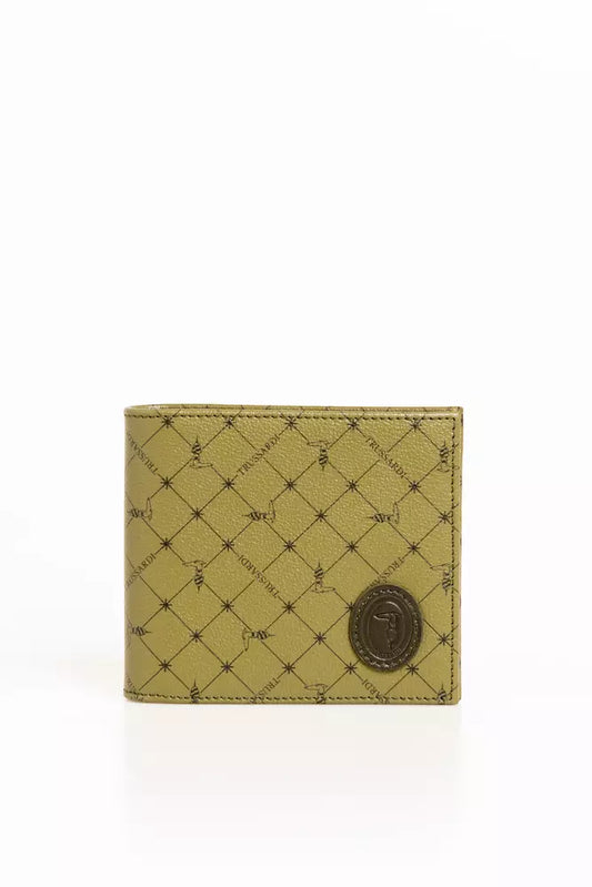 Elegant Green Crespo Leather Monogram Wallet