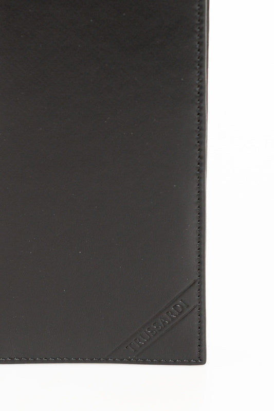 Sophisticated Crepe Leather Vertical Wallet