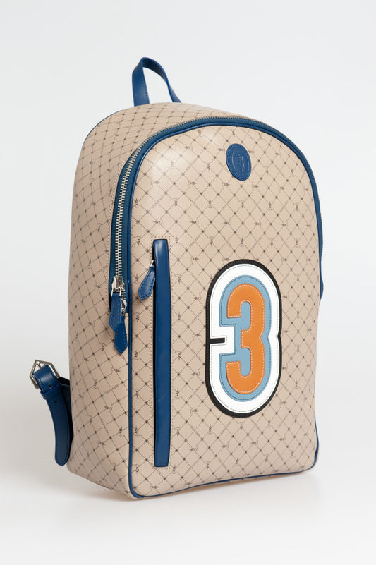 Vintage-Inspired Monogram Leather Backpack