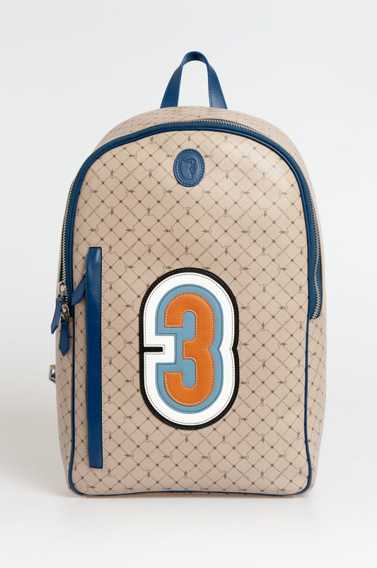 Vintage-Inspired Monogram Leather Backpack