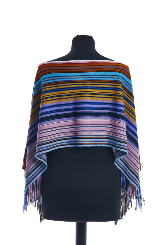 Radiant Wool-Blend Multicolor Poncho