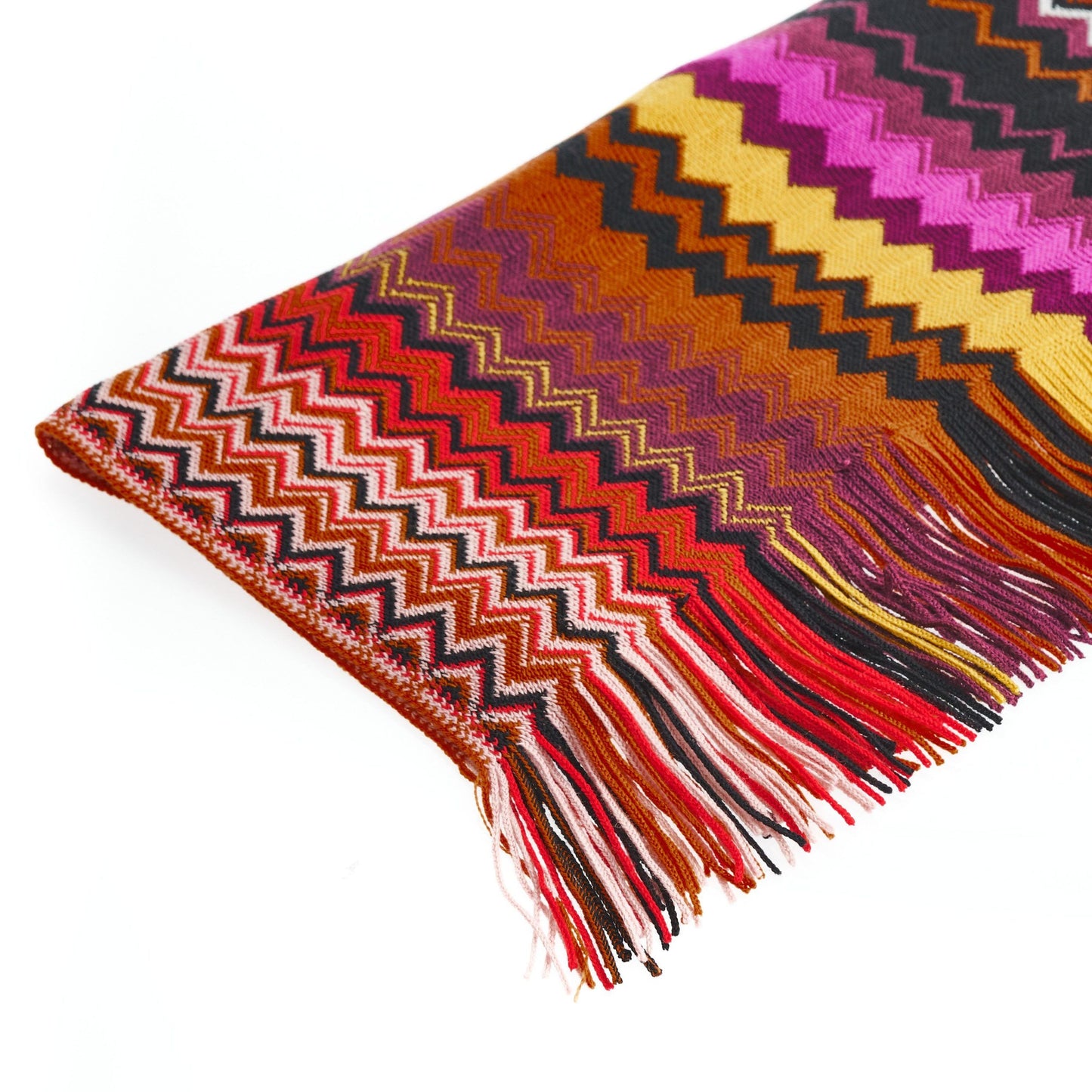 Geometric Pattern Fringed Scarf in Vibrant Hues