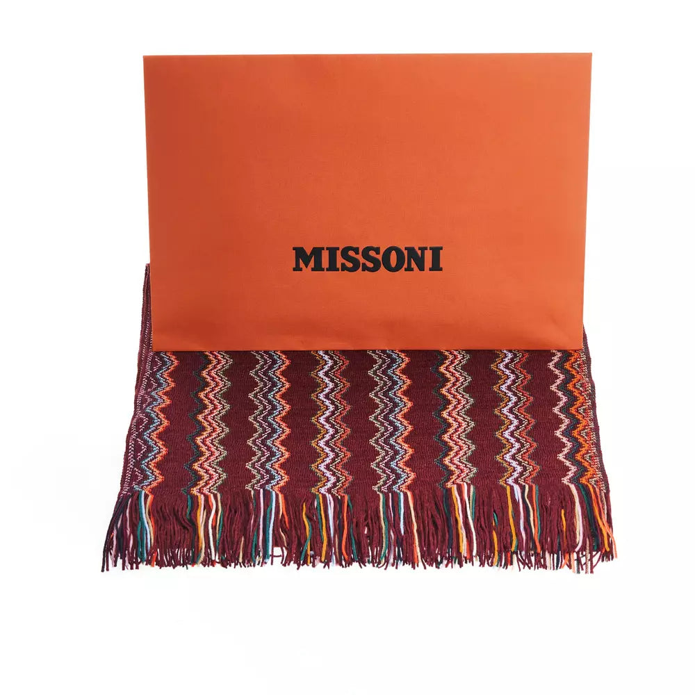 Geometric Pattern Fringed Scarf in Vibrant Hues