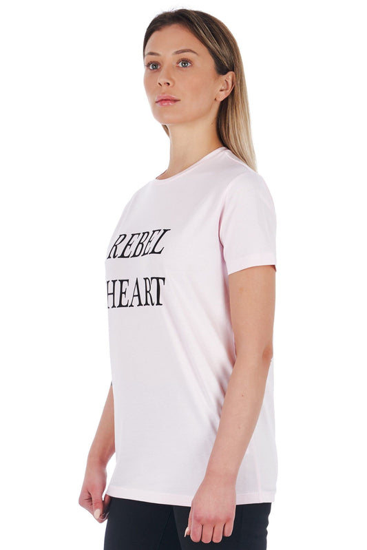 Chic Pink Printed Tee with Unique Graphic Detail
