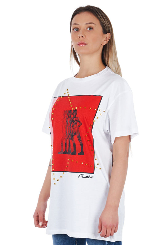 Oversized Graphic Cotton Tee with Appliques