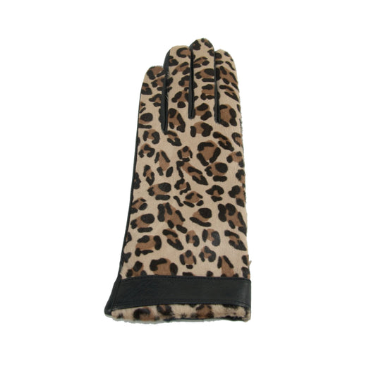 Chic Leopard Print Leather Gloves