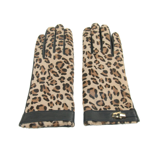 Chic Leopard Print Leather Gloves