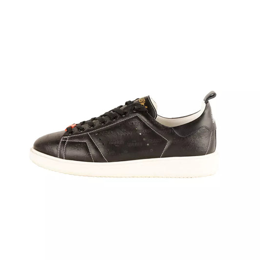 Chic Black Leather Low Sneakers for Women