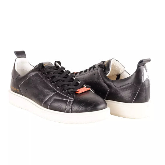 Chic Black Leather Low Sneakers for Women