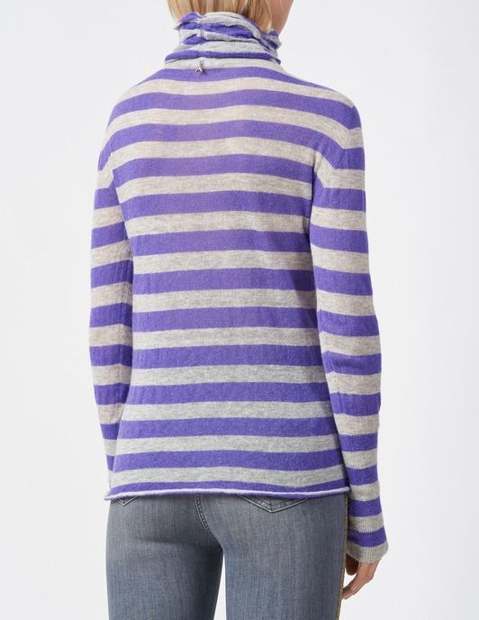 Chic Striped Purple Alpaca Blend Sweater