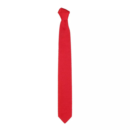 Classic Red Knitted Tie - 75mm Width