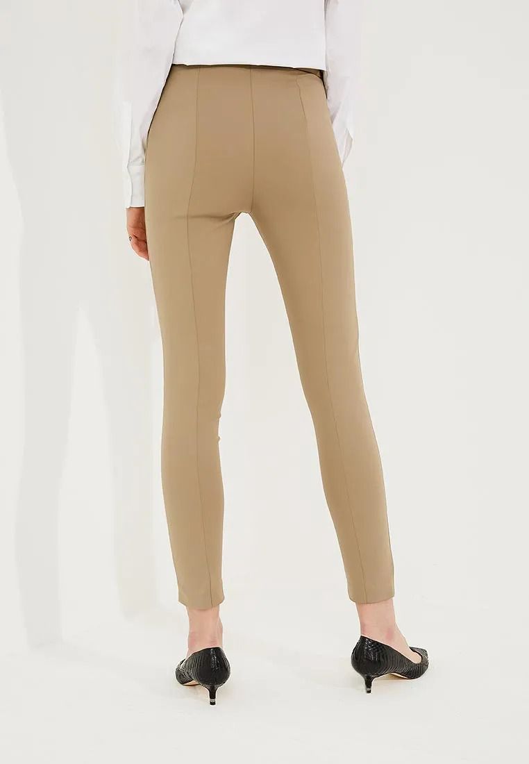 Chic High-Waisted Cotton Blend Trousers