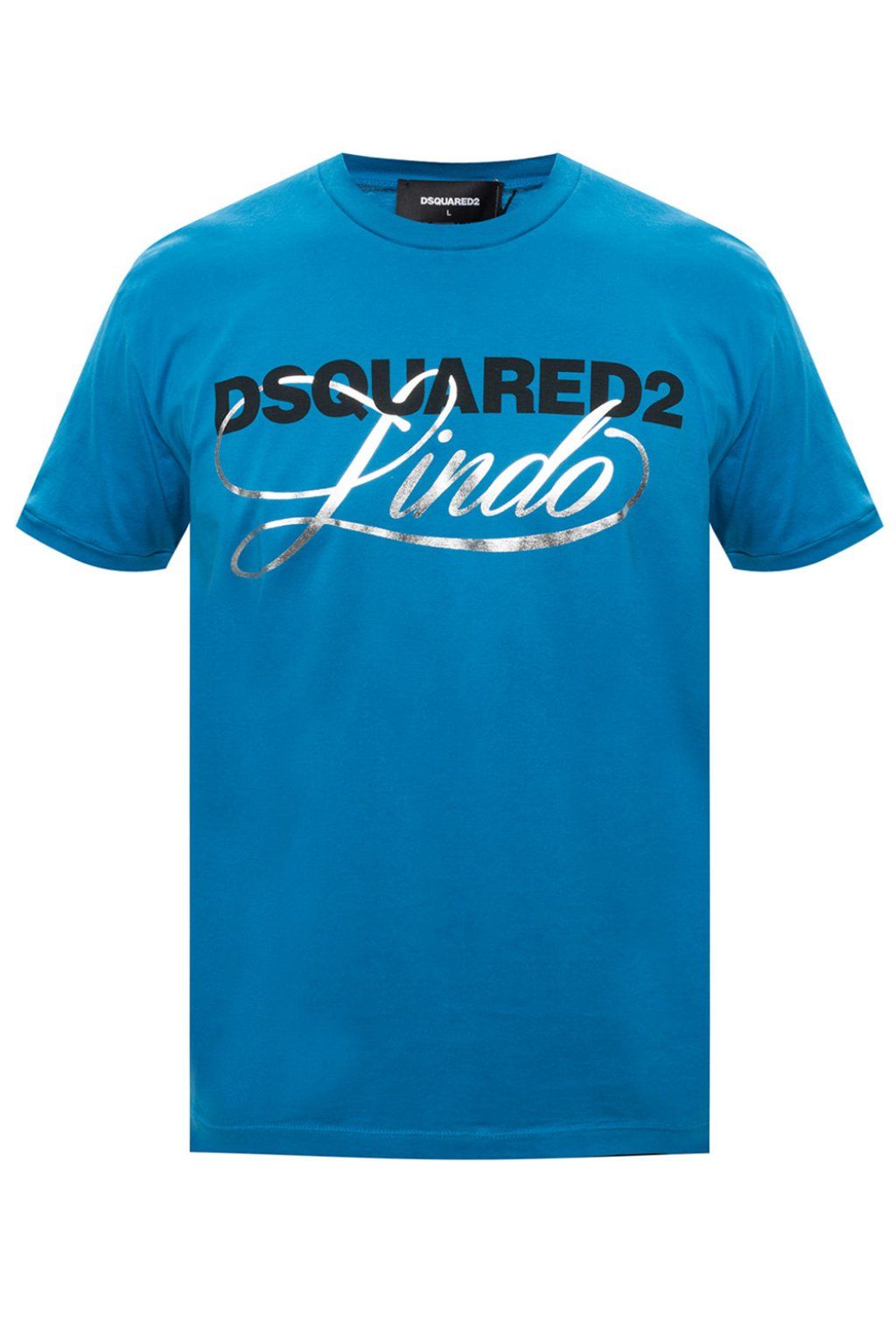 Chic Blue Logo Tee with Silver Accents