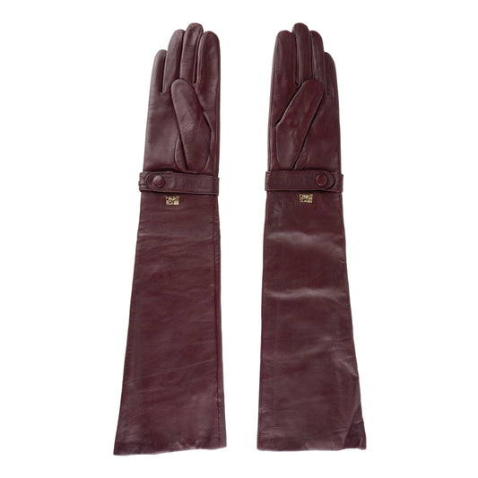 Elegant Lambskin Leather Gloves In Radiant Pink