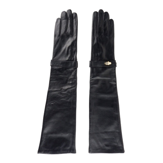 Elegant Black Lamb Leather Gloves