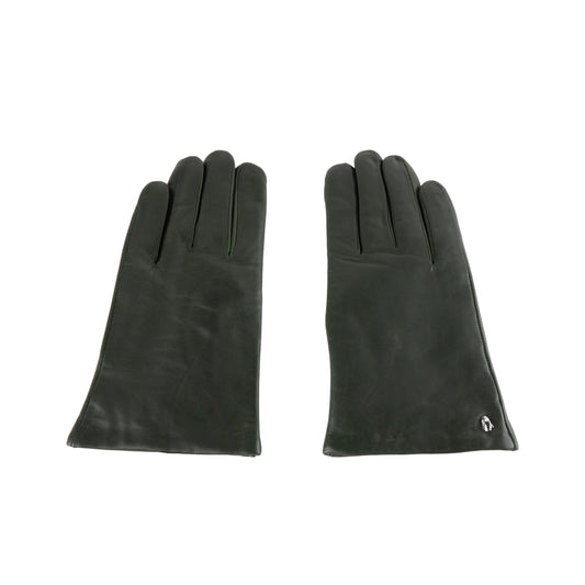 Elegant Green Lambskin Leather Gloves