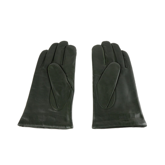 Elegant Green Lambskin Leather Gloves