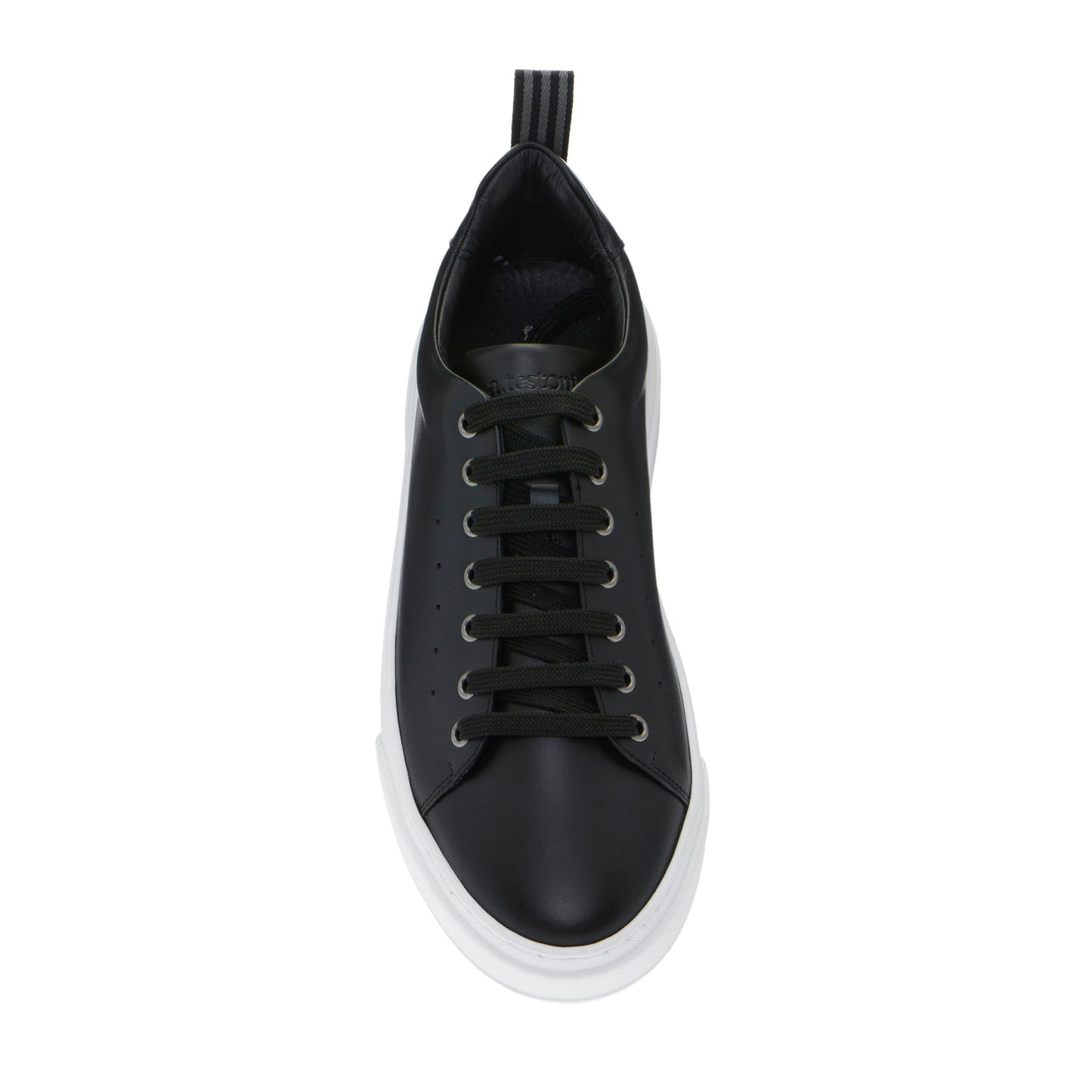 Elegant Black Calfskin Men's Sneakers