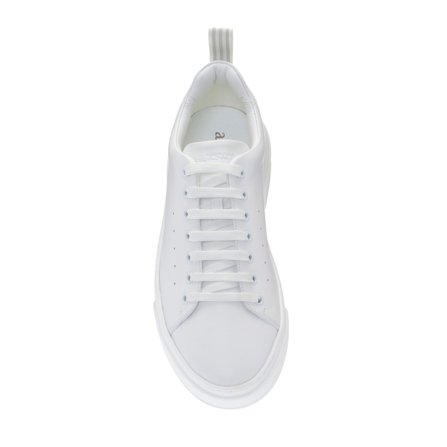 Elegant White Calfskin Men's Sneakers