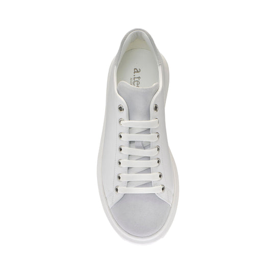 Chic Leather-Trimmed White Sneakers