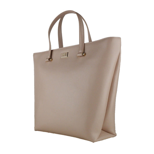Elegant Nude Toned Calfskin Handbag