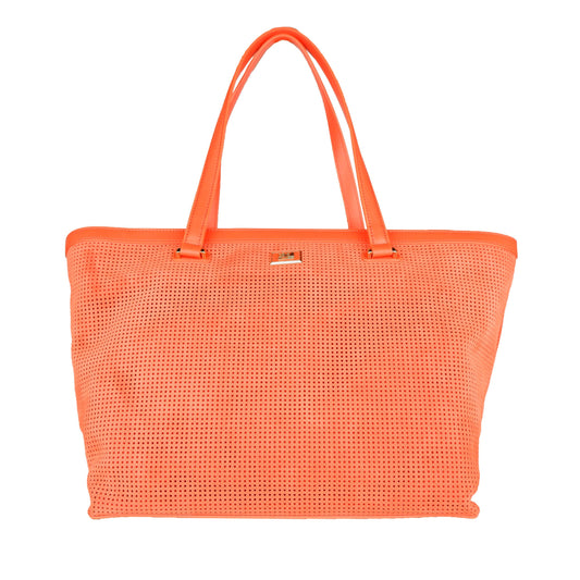 Elegant Dark Orange Leather Handbag