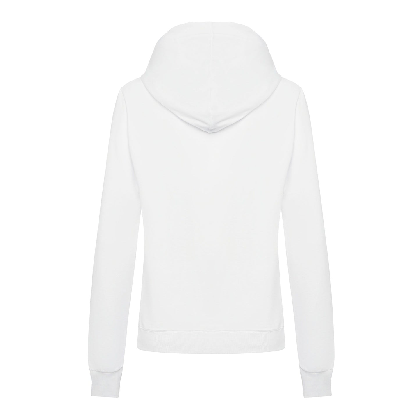 Elegant White Hooded Sweatshirt with Strass Logo