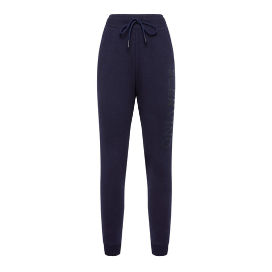 Elegant Stretch Cotton Trousers in Chic Blue