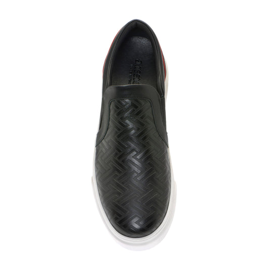 Sleek Black Leather Sneakers for the Modern Man