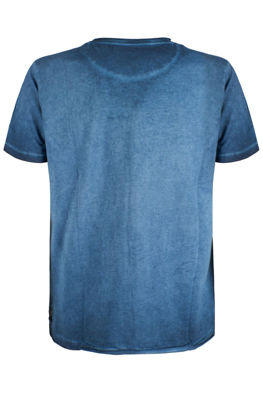 Chic Blue Cotton Tee with Signature Design
