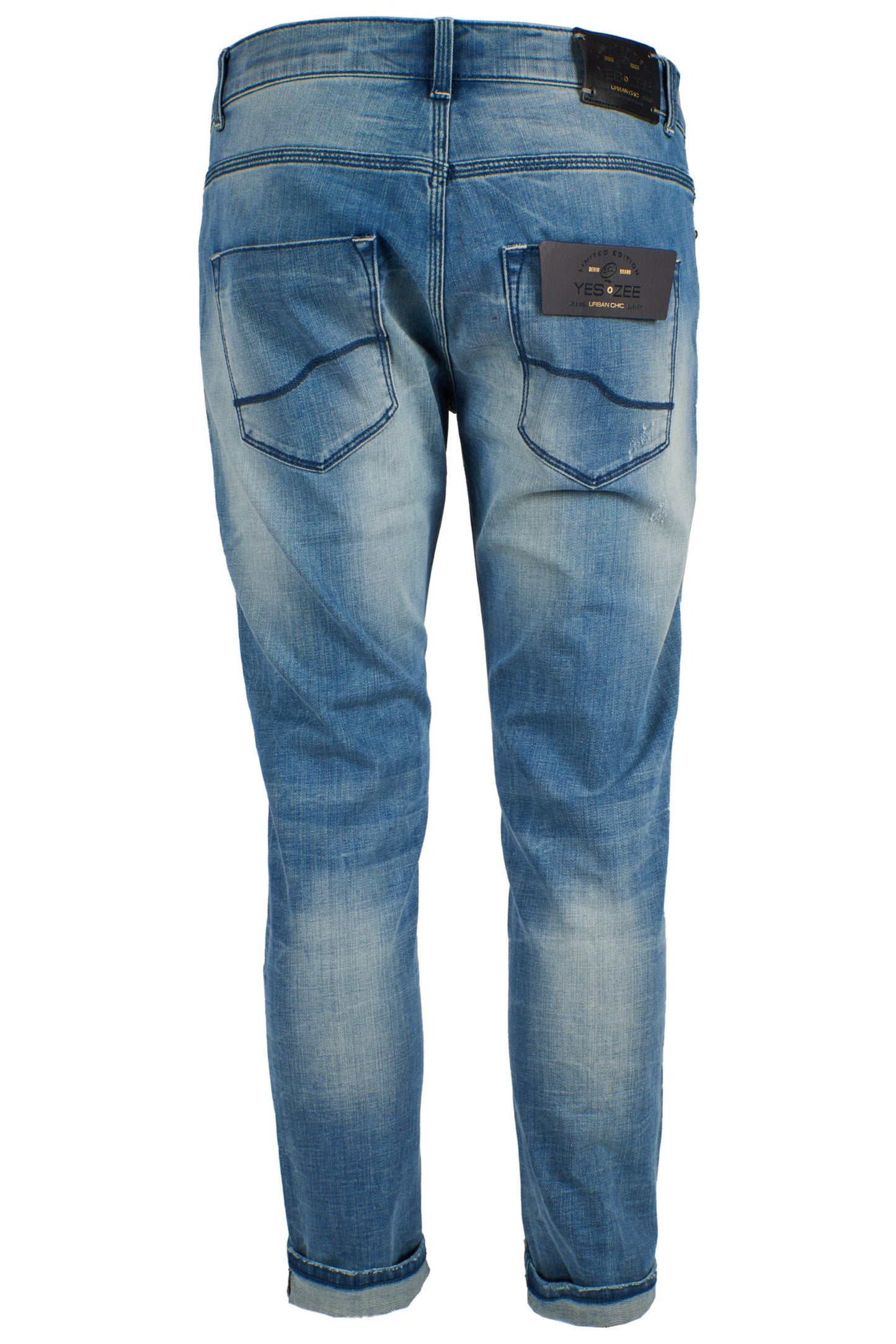 Sleek Light Wash Five-Pocket Jeans for Men