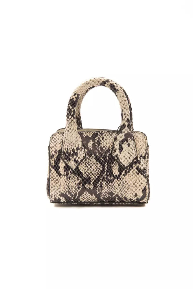 Chic Gray Python Mini Tote With Adjustable Straps