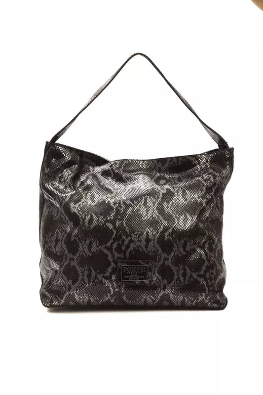 Chic Python Print Leather Shoulder Bag