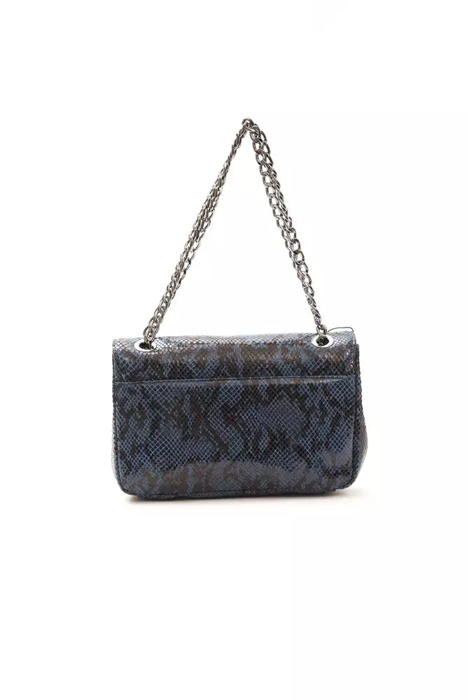 Elegant Python Print Leather Crossbody Bag