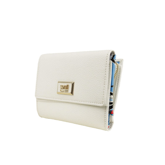 Elegant White Double-Button Wallet