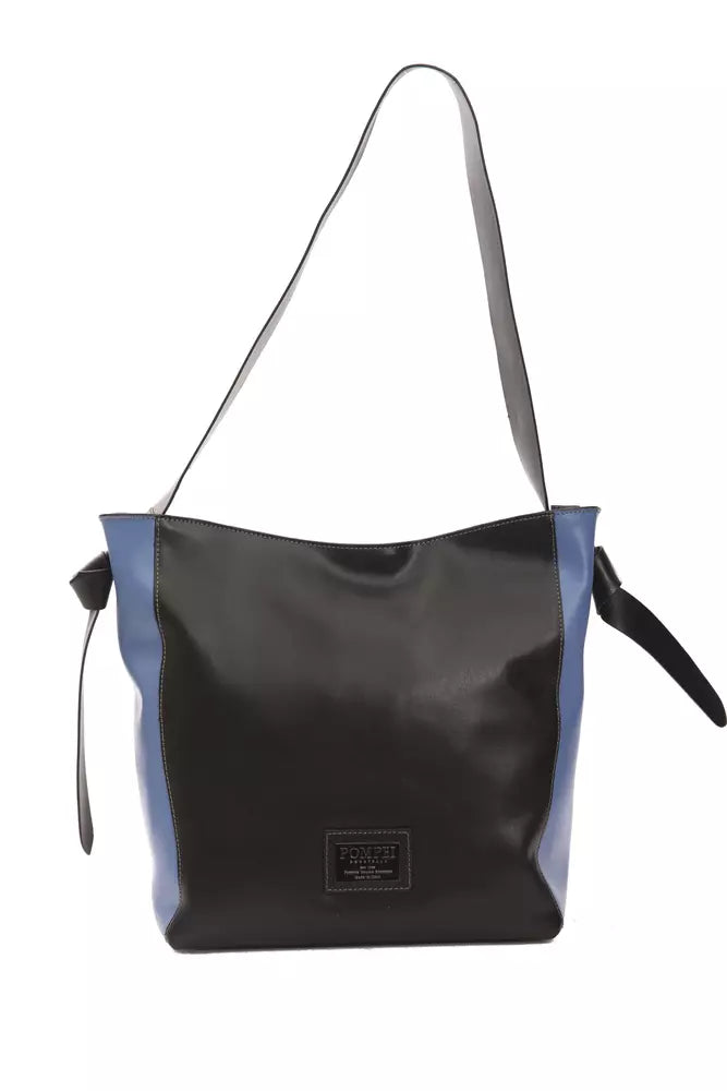 Chic Black Leather Shoulder Bag with Logo Lining