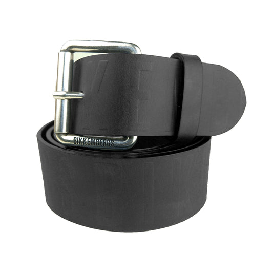Elegant Black Leather Belt with Signature Logo