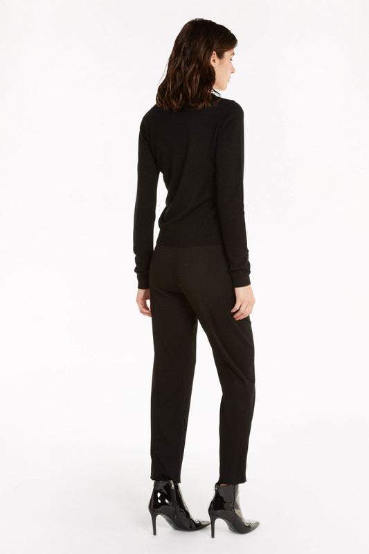 Elegant Viscose Trousers with Side Zip