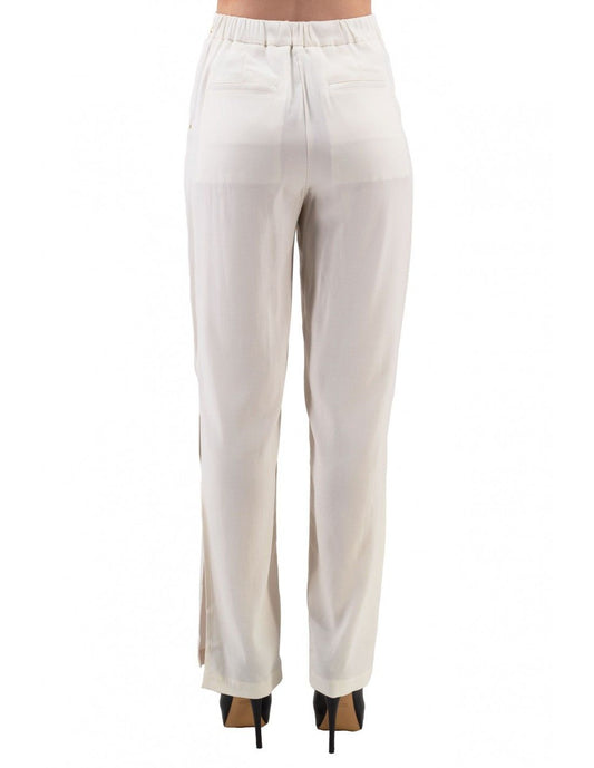 Elegant High Waisted Wide Trousers with Slits