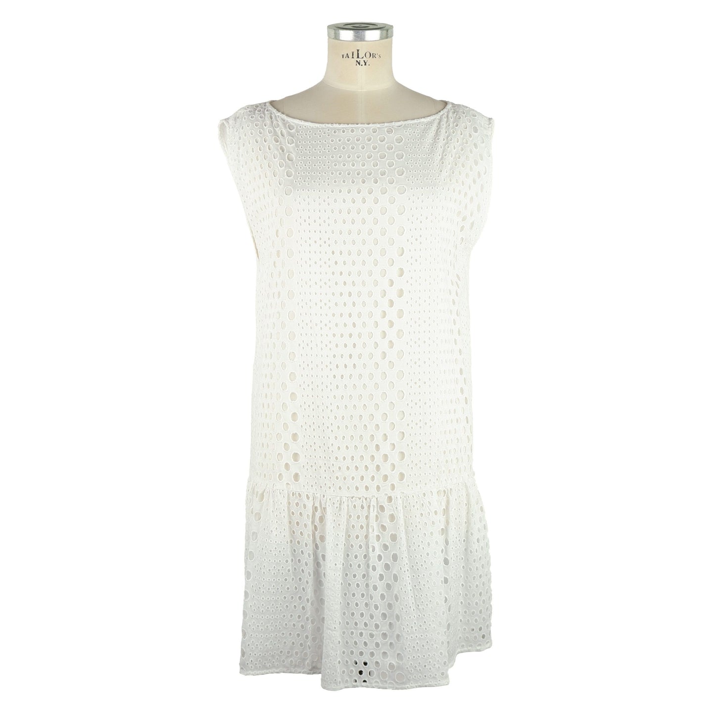 Elegant White Lace Sleeveless Dress