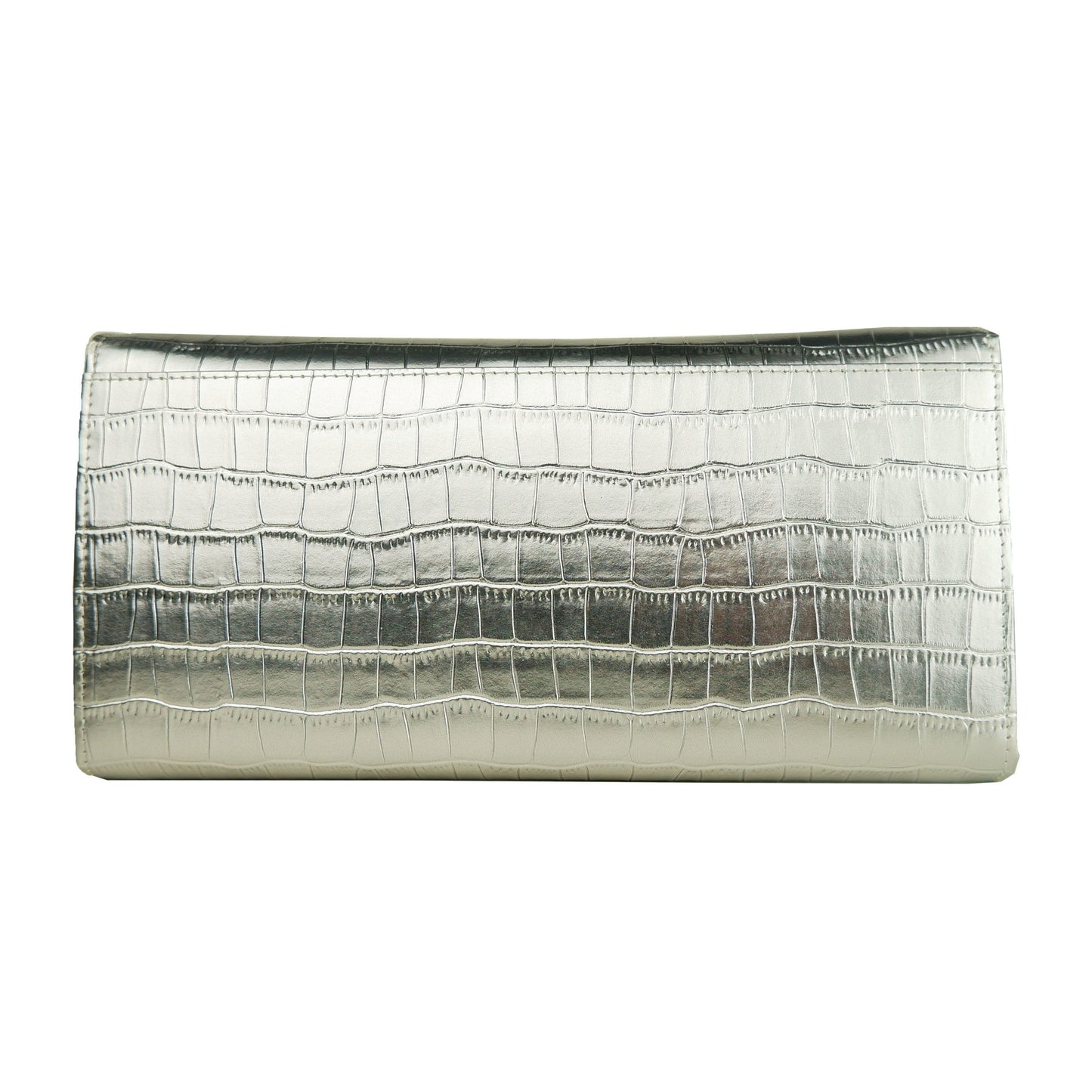 Elegant Silver Calf Leather Crossbody Bag