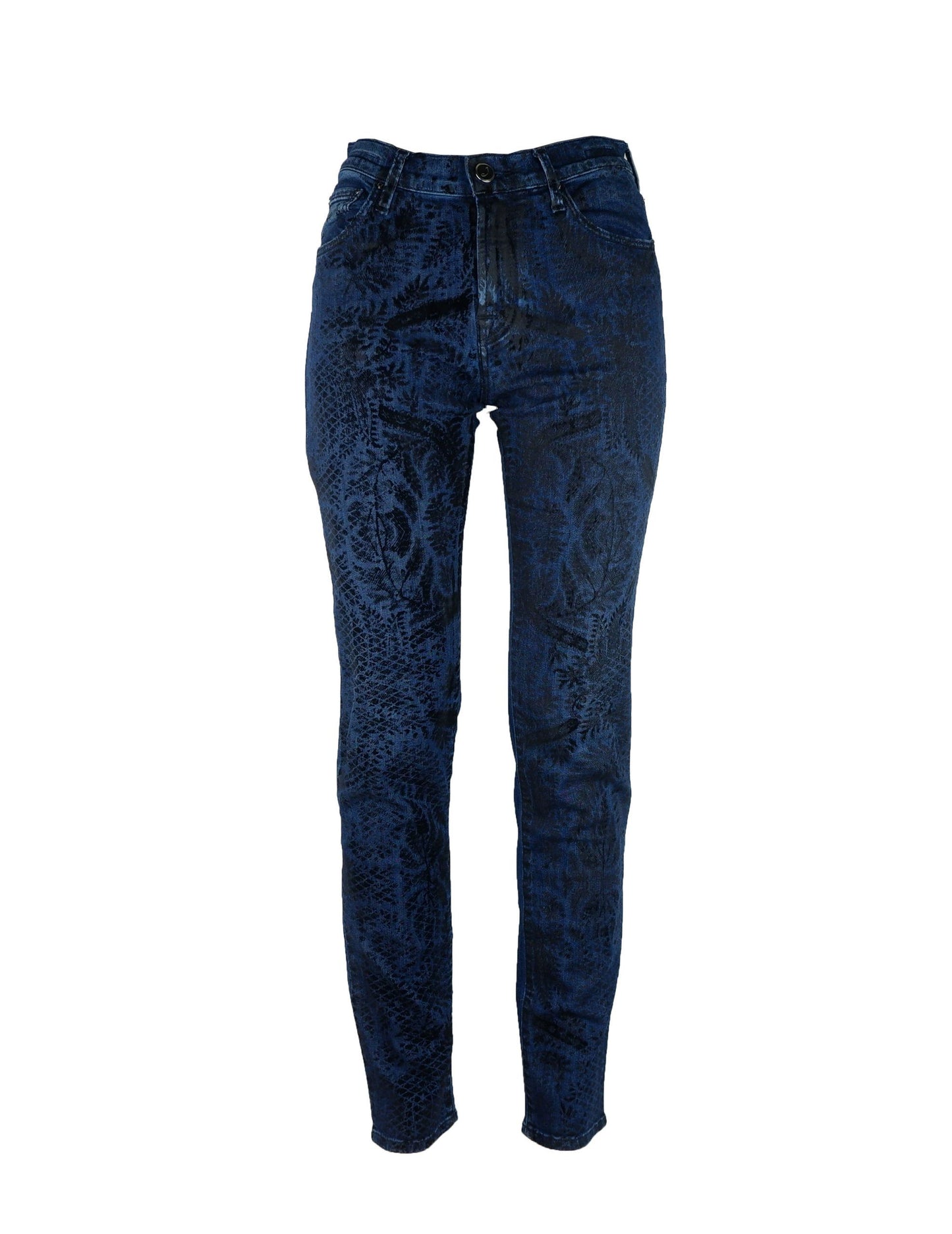 Elegant Elasticized Blue Denim Jeans