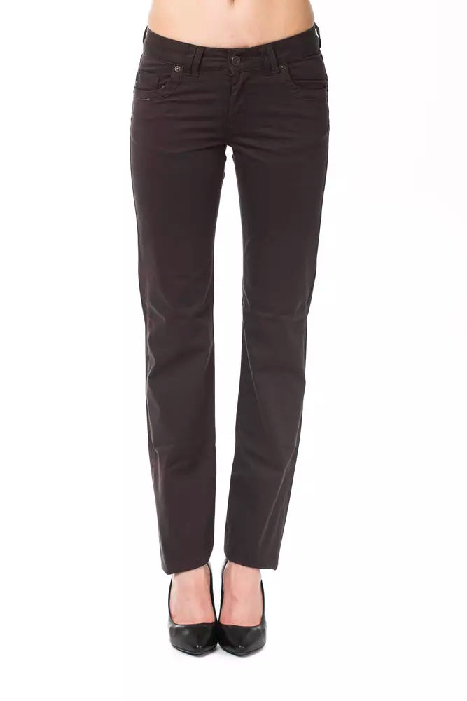 Elegant Brown Regular Fit Designer Pants