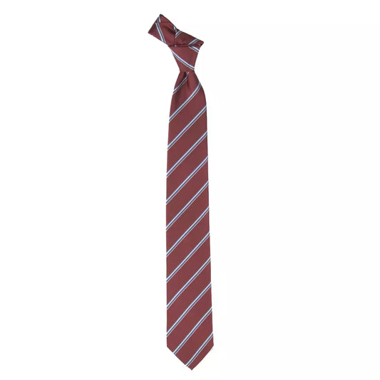 Elegant Regimental Silk Tie - Dashing Red