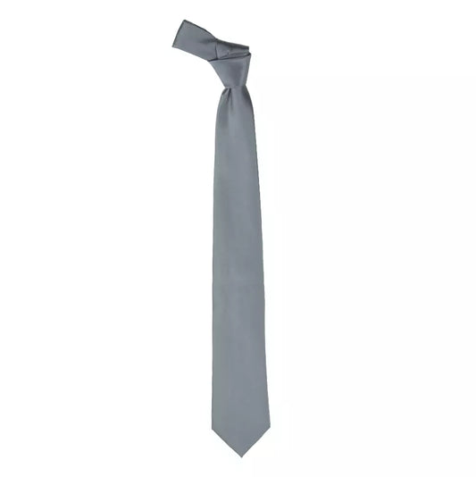 Sleek Gray Silk Tie - Elegant Finishing Touch
