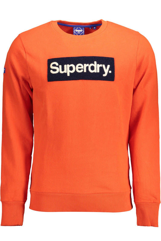 Chic Orange Cotton Sweatshirt with Embroidery