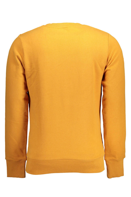 Orange Embroidered Crew Neck Sweater